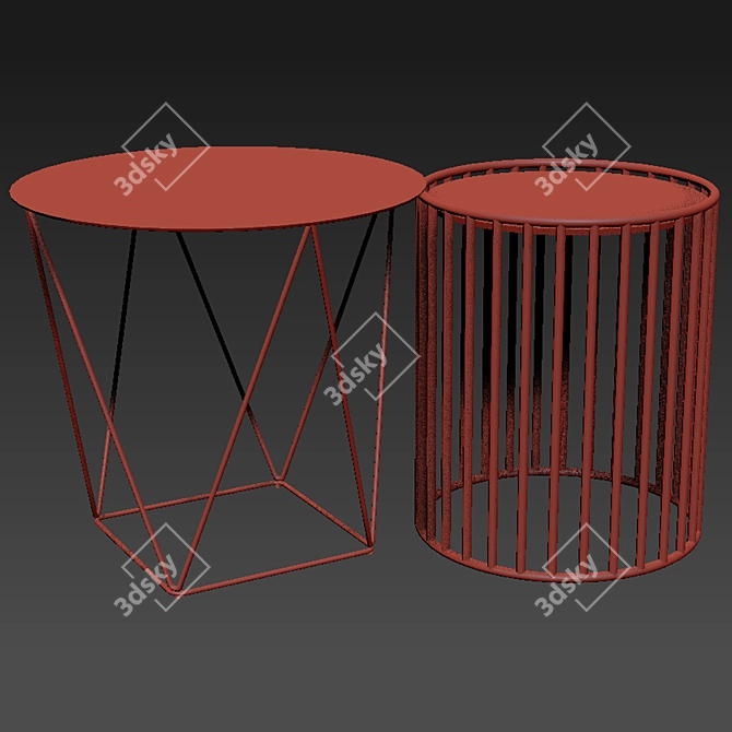 Versatile Side and Coffee Table 3D model image 2
