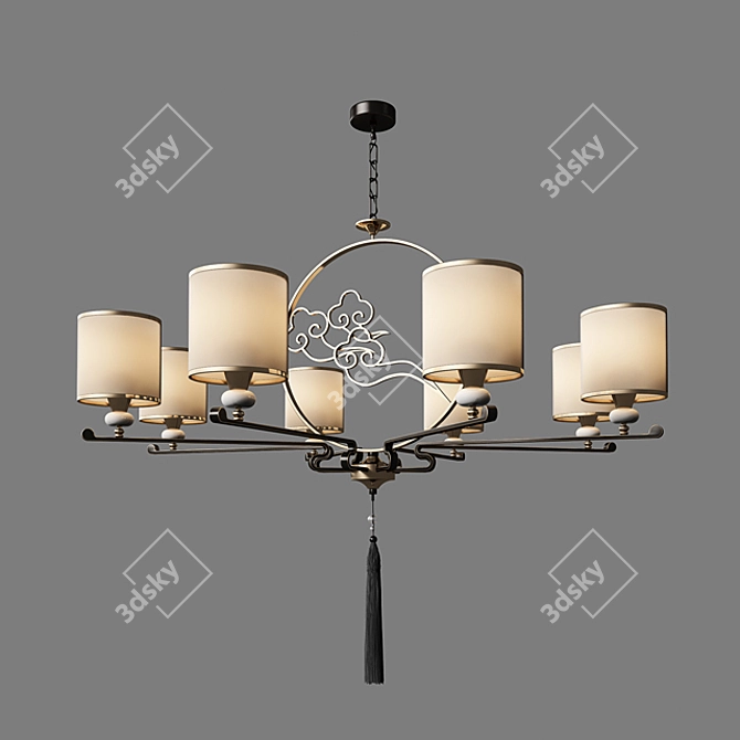 Modern Chinese Ceiling Light: Exquisite Design 3D model image 1