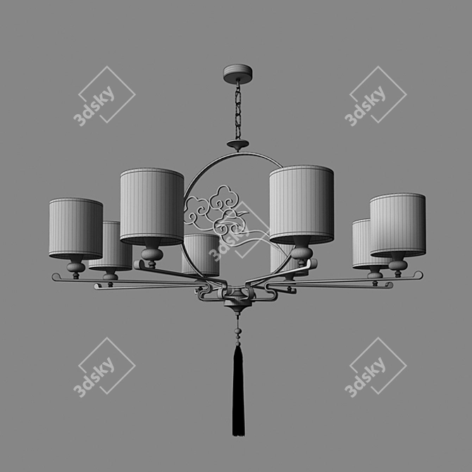 Modern Chinese Ceiling Light: Exquisite Design 3D model image 2