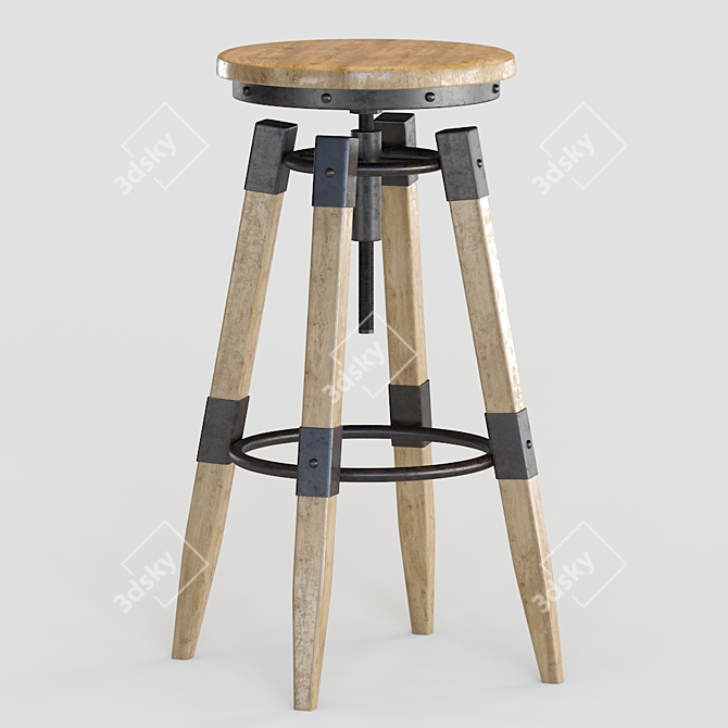 Vintage Tractor Seat Bar Stool 3D model image 2