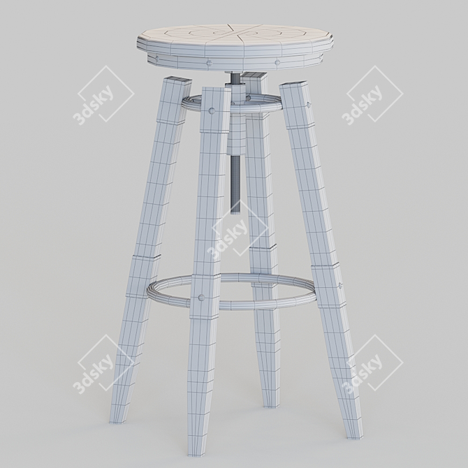 Vintage Tractor Seat Bar Stool 3D model image 3