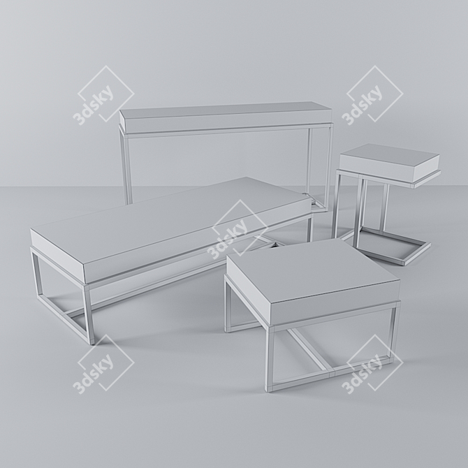 Reflective Glamour: Eichholtz Beverly Hills Tables 3D model image 3