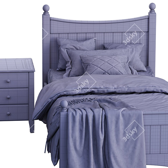 Heavenly Solitude: Angel Single Bed 3D model image 3