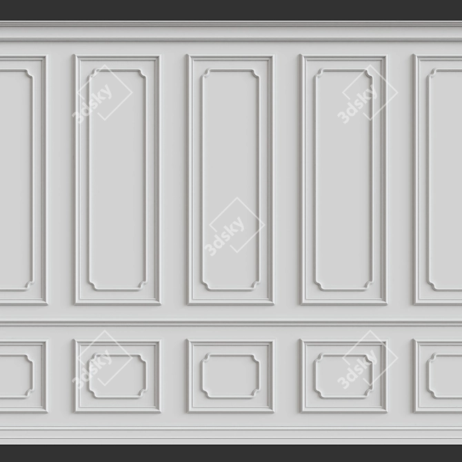 Elegant Wall Moulding for Upscale Décor 3D model image 1