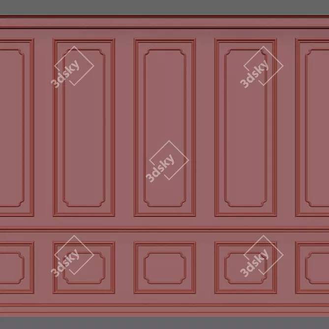 Elegant Wall Moulding for Upscale Décor 3D model image 2