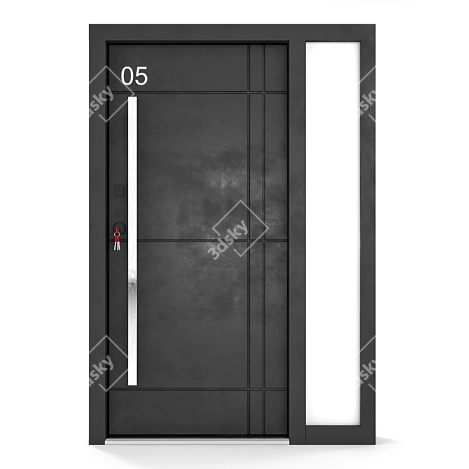 Modern Entrance Door 140x220cm 3D model image 2