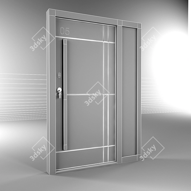 Modern Entrance Door 140x220cm 3D model image 3