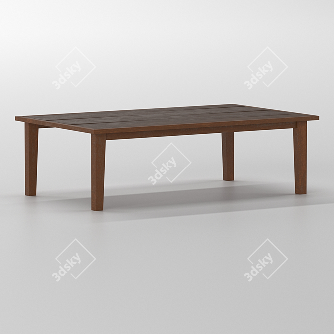 Solid Wood Dining Table 3D model image 1