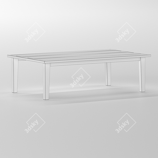 Solid Wood Dining Table 3D model image 2