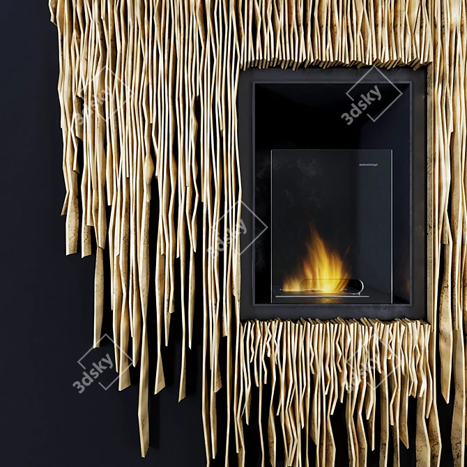 TEKA Wall Mounted Bioethanol Fireplace 3D model image 2