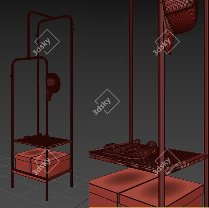 Nikkeby Clothes Rack Small: Compact and Stylish 3D model image 3