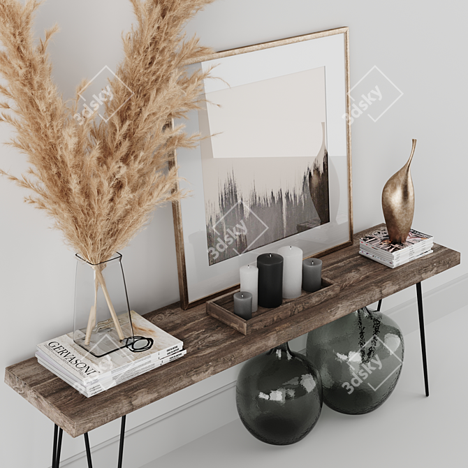 Pampas & Console Decoration Set 3D model image 2