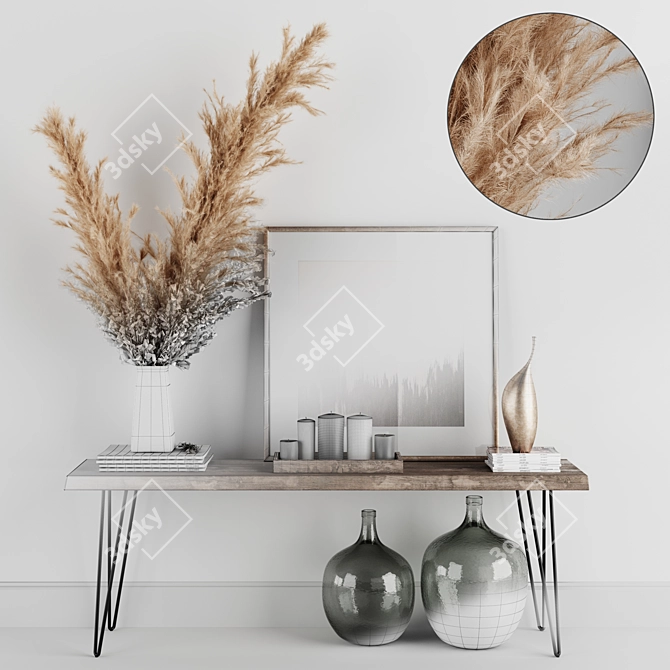 Pampas & Console Decoration Set 3D model image 3