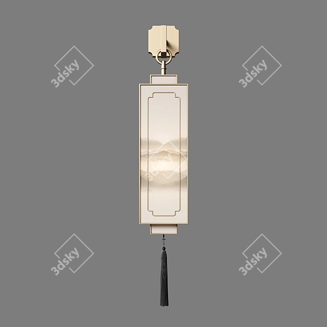 Elegant Oriental Wall Sconce 3D model image 1