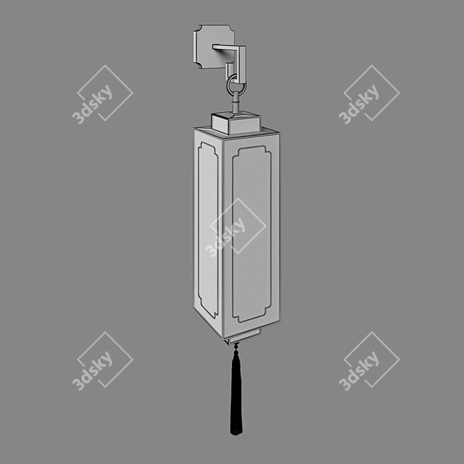 Elegant Oriental Wall Sconce 3D model image 3