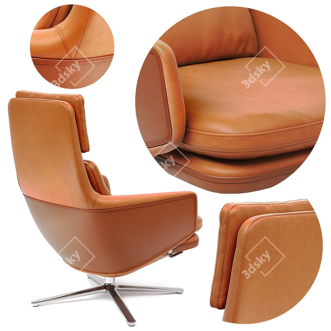 Vitra Grand Relax: Perfectly Detailed 3D Model 3D model image 2