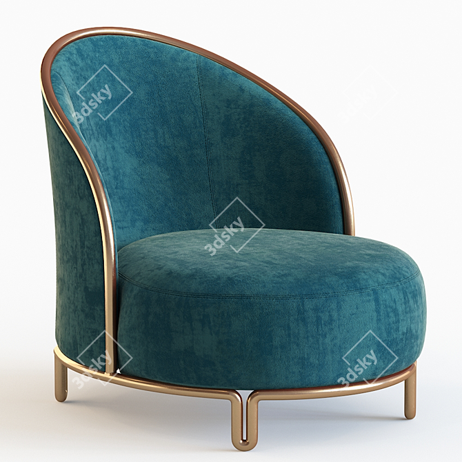 Clan Milano 2019 PIPE Armchair: Elegant Design 3D model image 2