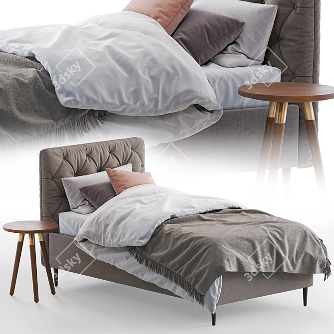 Skye Single Bed: Sleek and Compact Sleep Solution 3D model image 1