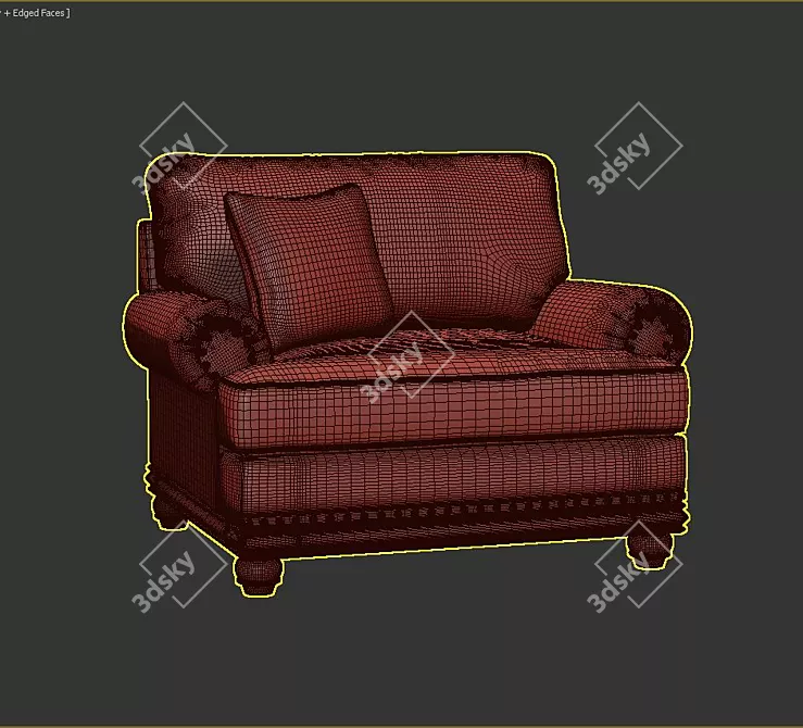 Elegant Guttenberg Chair 3D model image 3