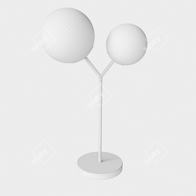 Sleek Brass Finish Table Lamp 3D model image 2