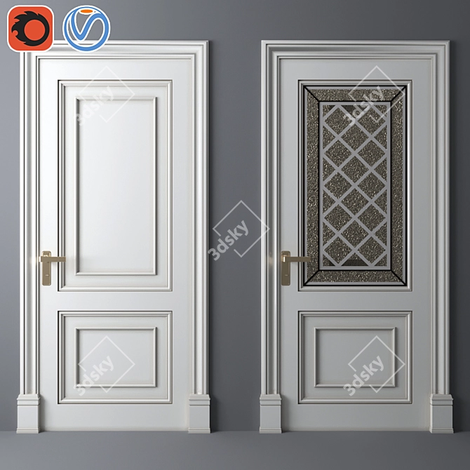 Sleek Steel Door - DOOR_03 3D model image 1