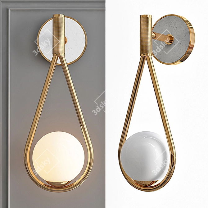 Corda Wall Lamp: Modern Metal and Glass Bra 3D model image 1