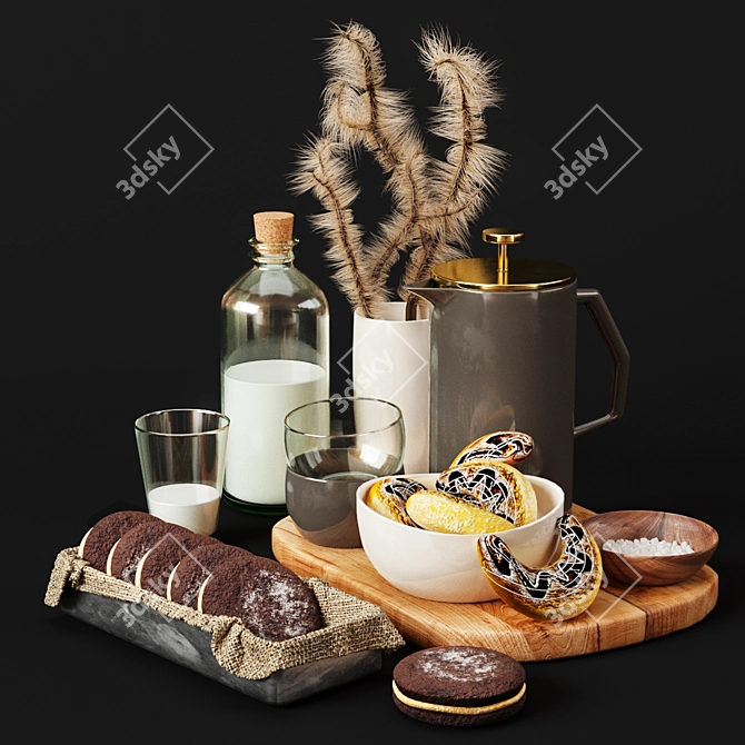 Elegant Kitchen Decor Set 3D model image 1