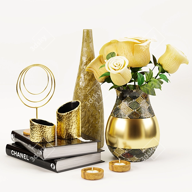 Elegant Home Decor Set 3D model image 1