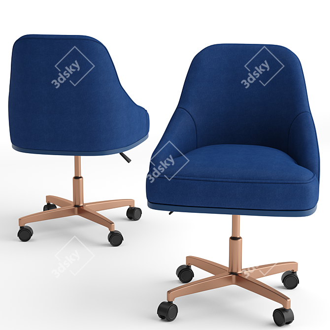Cipriani Homood Sesto Senso Office Chair: Elegant, Ergonomic, and Compact 3D model image 2