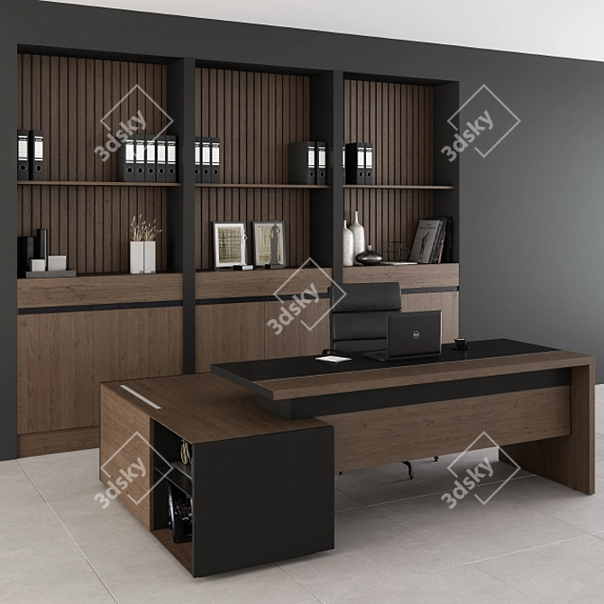 Executive Office Furniture Set 3D model image 1