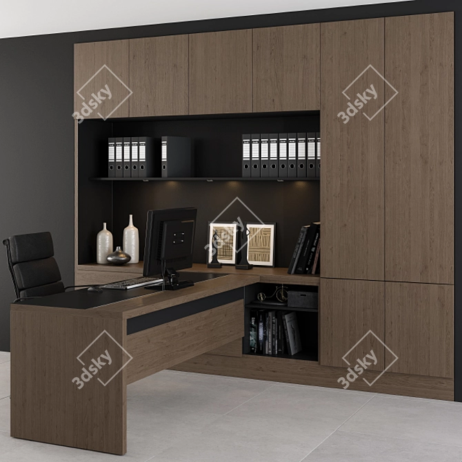 Workplace Oasis: Complete Office Furniture Set 3D model image 1