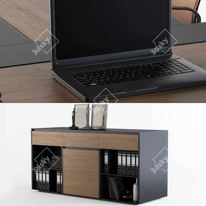 Executive Office Furniture Set 3D model image 2