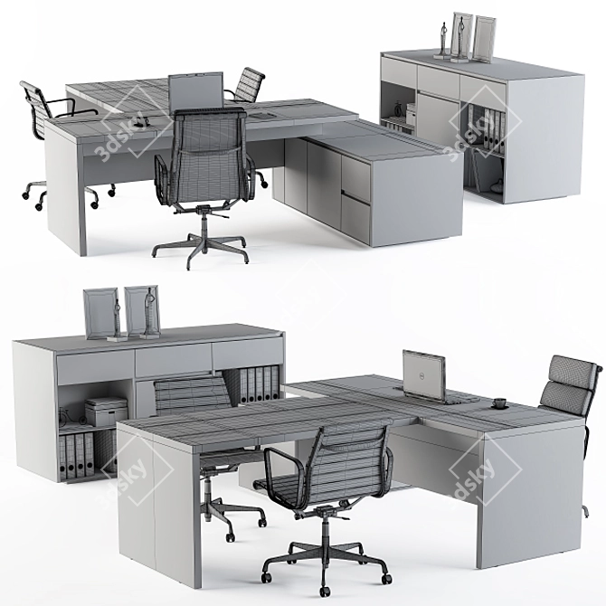 Executive Office Furniture Set 3D model image 3