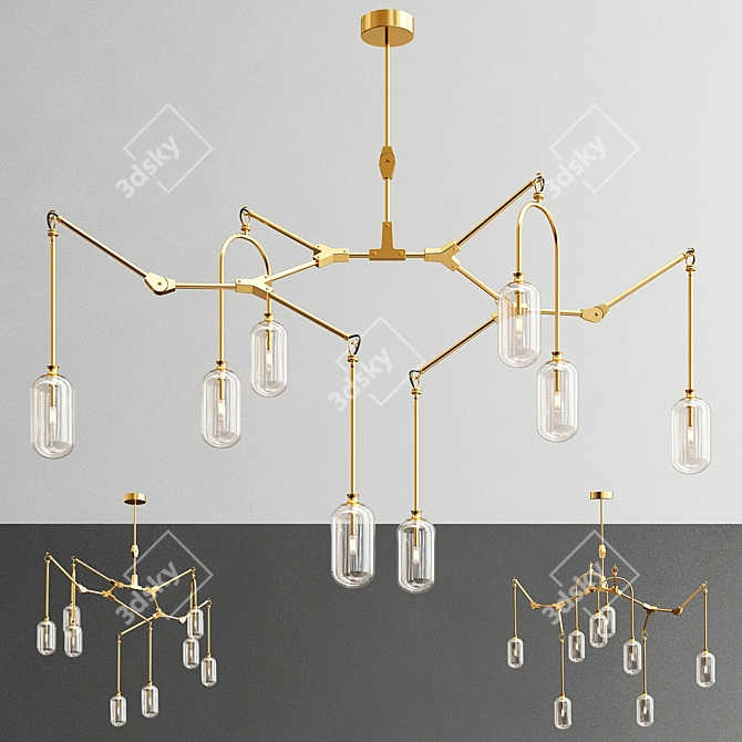 Willow Chandelier - Postmodern Elegance 3D model image 1