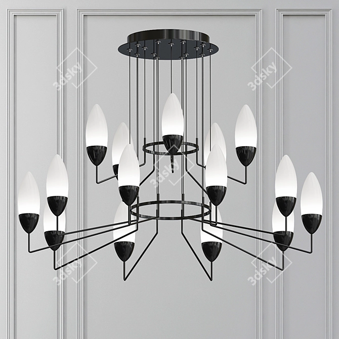 Sleek Acrylic Minimalist Chandelier 3D model image 1