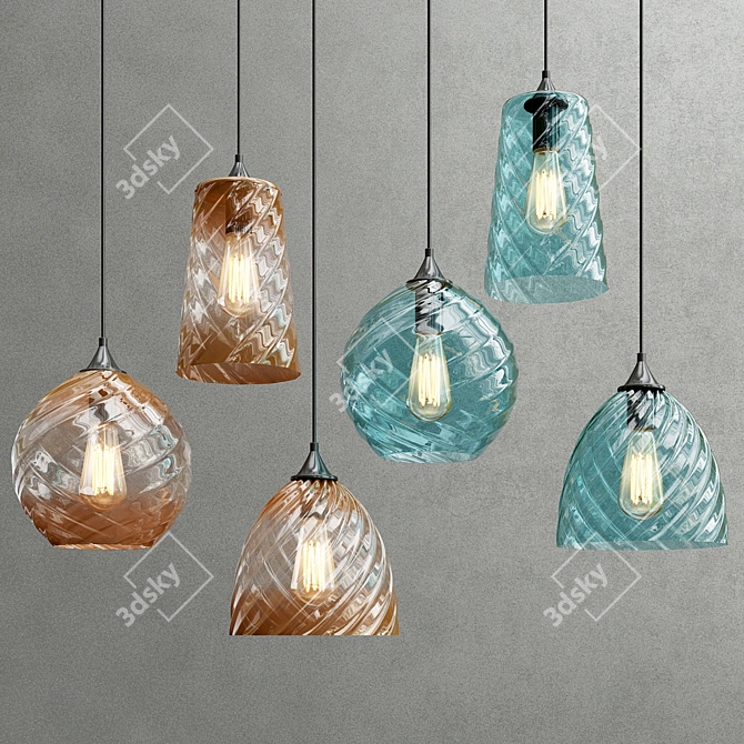 Vibrant Glass Lighting Collection 3D model image 1