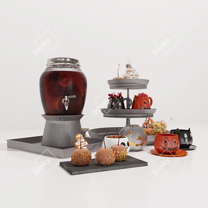 Spooky Halloween Tableware Set 3D model image 1