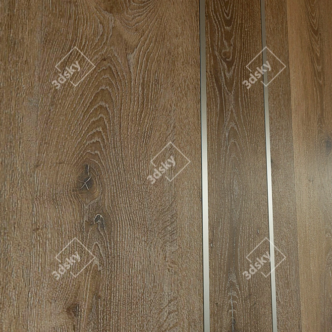 3D Wood Panel with Metal Moldings 3D model image 2