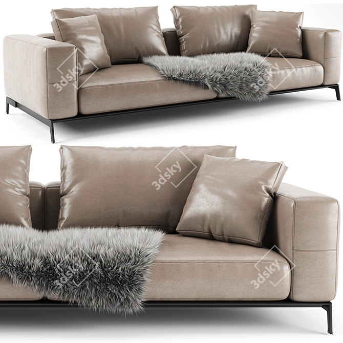 Modern Flexform Ettore Sofa 3D model image 3