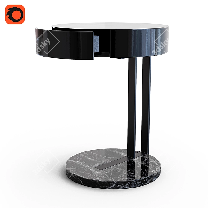 Retro Chic Ralf Bedside Table 3D model image 1