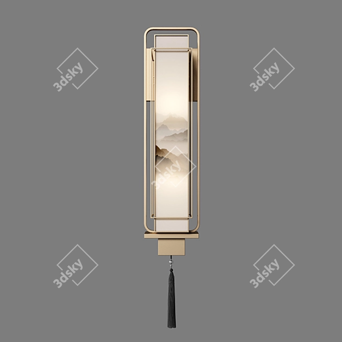 Modern Oriental Wall Light 3D model image 1