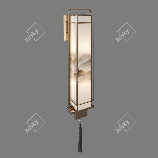 Modern Oriental Wall Light 3D model image 2