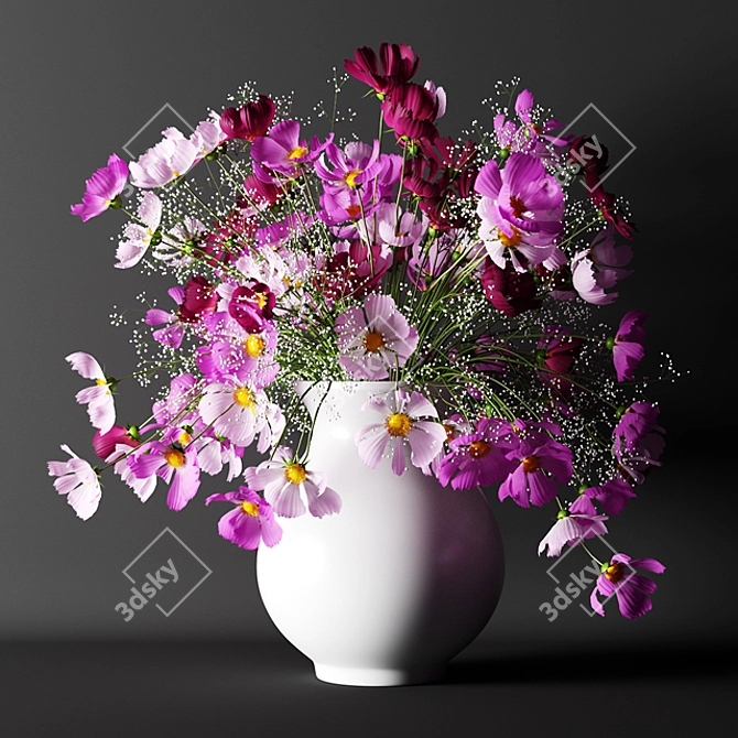 Pink Blossom Bouquet 3D model image 1