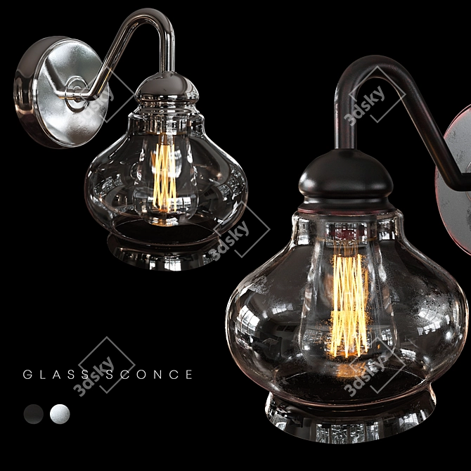 Cloche Glass Sconce: Elegant Illumination 3D model image 1