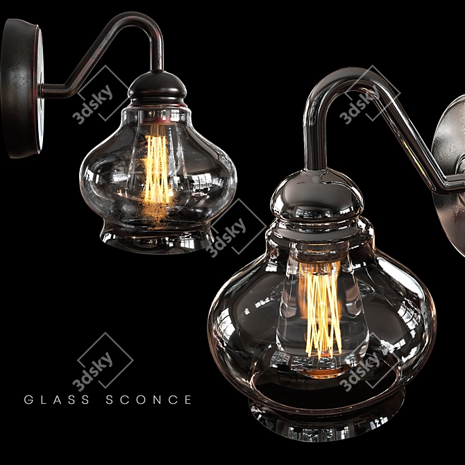 Cloche Glass Sconce: Elegant Illumination 3D model image 2