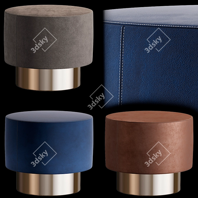 Elegant Tacchini Pastilles Pouf 3D model image 1