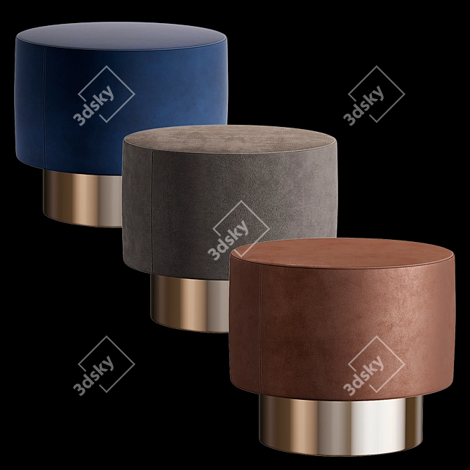 Elegant Tacchini Pastilles Pouf 3D model image 2