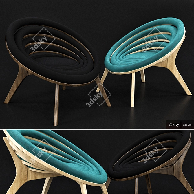 Innovative Chair: Modern Design & Premium Materials 3D model image 2