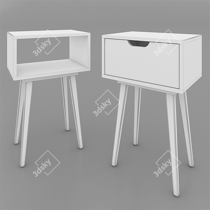 Sleek Wood Side Table 3D model image 3