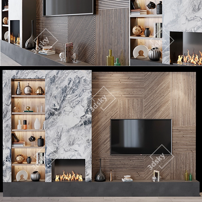 Modern TV Set 102 with Sleek Design 3D model image 1